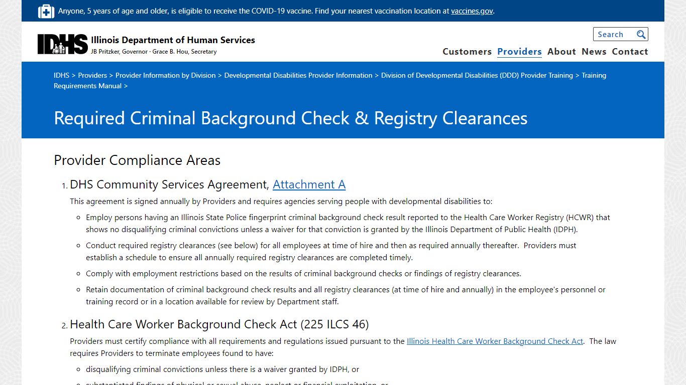 Required Criminal Background Check & Registry Clearances